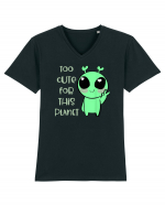 Too Cute For This Planet Kawaii Alien Art Tricou mânecă scurtă guler V Bărbat Presenter