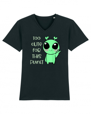 Too Cute For This Planet Kawaii Alien Art Black