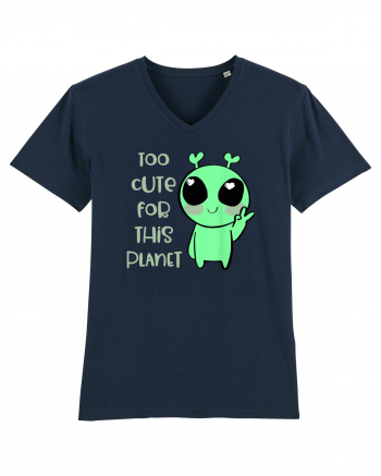 Too Cute For This Planet Kawaii Alien Art French Navy