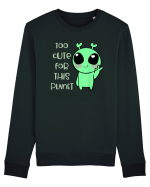 Too Cute For This Planet Kawaii Alien Art Bluză mânecă lungă Unisex Rise