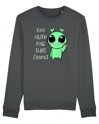 Too Cute For This Planet Kawaii Alien Art Anthracite