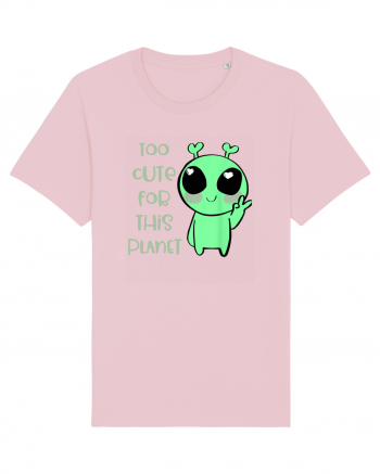 Too Cute For This Planet Kawaii Alien Art Cotton Pink