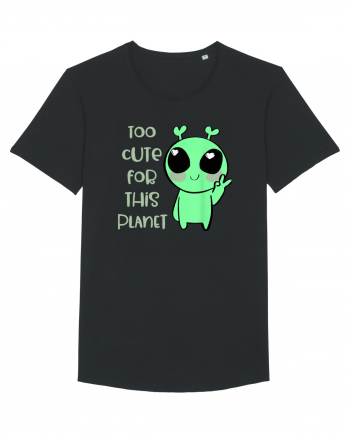 Too Cute For This Planet Kawaii Alien Art Black