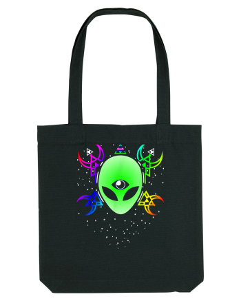 Trippy Rave Alien Sacred Geometry Spiritual Black