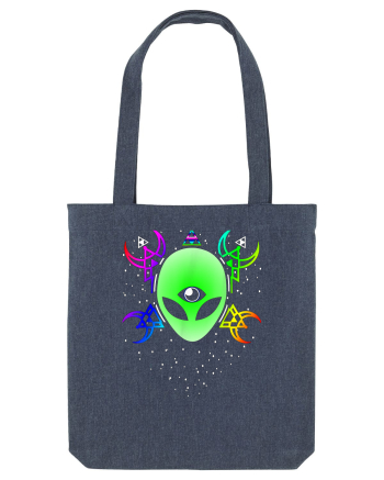 Trippy Rave Alien Sacred Geometry Spiritual Midnight Blue