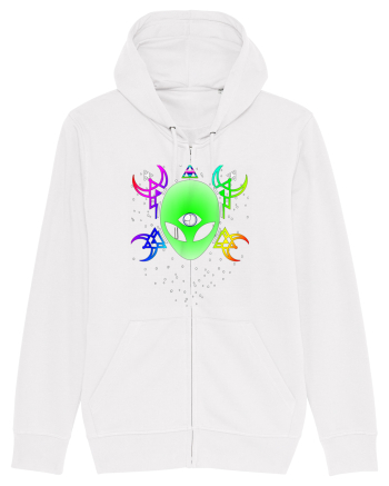 Trippy Rave Alien Sacred Geometry Spiritual White