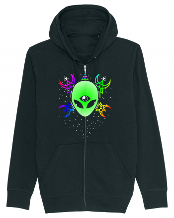 Trippy Rave Alien Sacred Geometry Spiritual Black