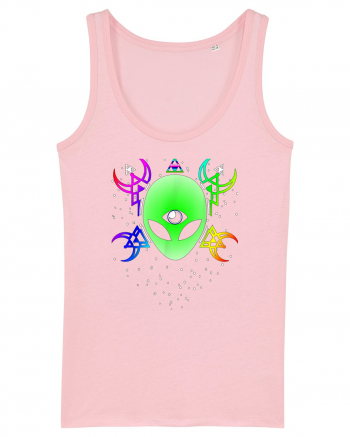 Trippy Rave Alien Sacred Geometry Spiritual Cotton Pink