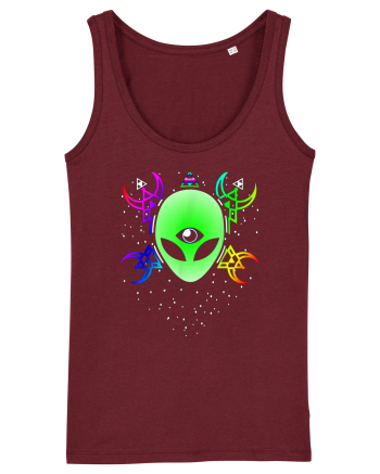Trippy Rave Alien Sacred Geometry Spiritual Burgundy