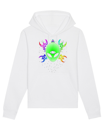 Trippy Rave Alien Sacred Geometry Spiritual White