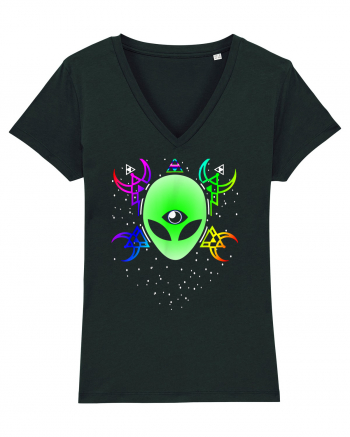 Trippy Rave Alien Sacred Geometry Spiritual Black