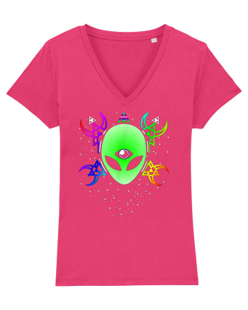 Trippy Rave Alien Sacred Geometry Spiritual Raspberry
