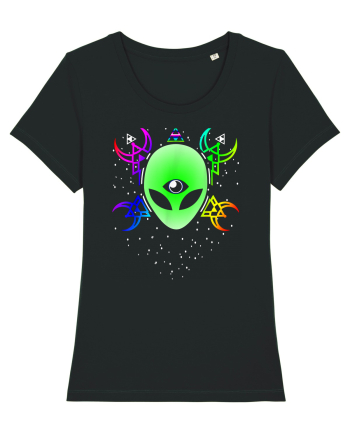 Trippy Rave Alien Sacred Geometry Spiritual Black