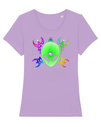 Trippy Rave Alien Sacred Geometry Spiritual Lavender Dawn