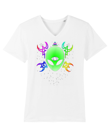 Trippy Rave Alien Sacred Geometry Spiritual White