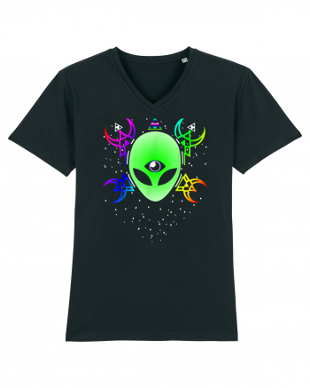 Trippy Rave Alien Sacred Geometry Spiritual Black