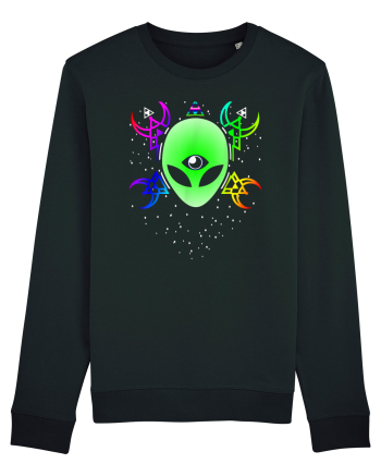 Trippy Rave Alien Sacred Geometry Spiritual Black