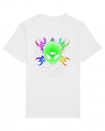 Trippy Rave Alien Sacred Geometry Spiritual White