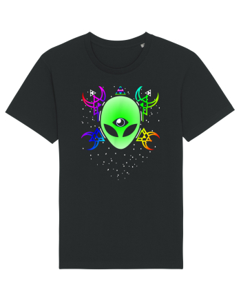Trippy Rave Alien Sacred Geometry Spiritual Black
