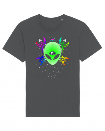 Trippy Rave Alien Sacred Geometry Spiritual Anthracite