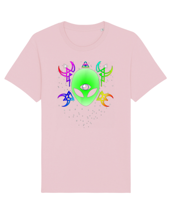 Trippy Rave Alien Sacred Geometry Spiritual Cotton Pink