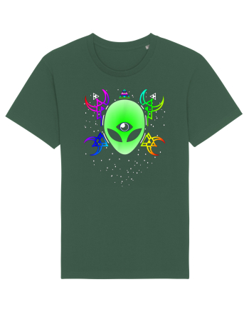 Trippy Rave Alien Sacred Geometry Spiritual Bottle Green