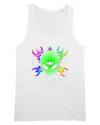 Trippy Rave Alien Sacred Geometry Spiritual White