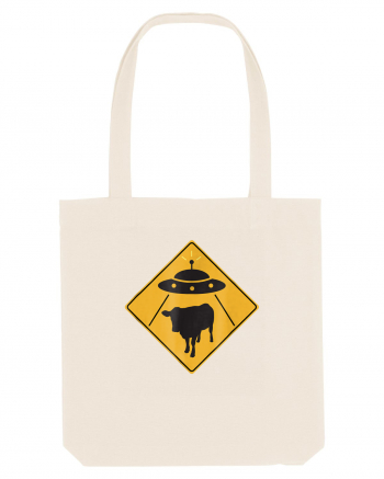 UFO Cow Abduction Warning Sign Natural