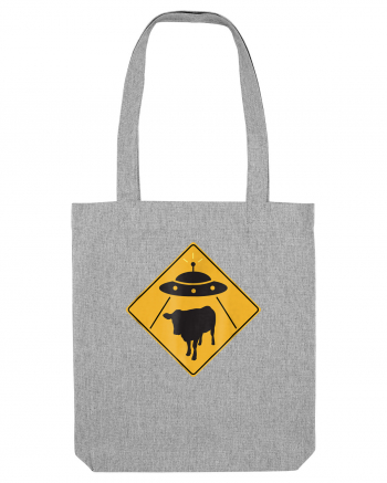 UFO Cow Abduction Warning Sign Heather Grey