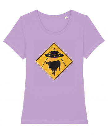 UFO Cow Abduction Warning Sign Lavender Dawn