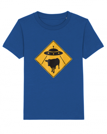 UFO Cow Abduction Warning Sign Majorelle Blue