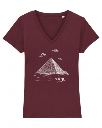 UFO Pyramid Alien Burgundy