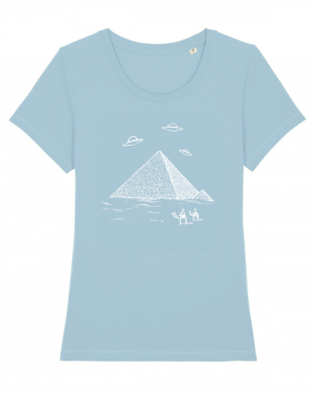 UFO Pyramid Alien Sky Blue