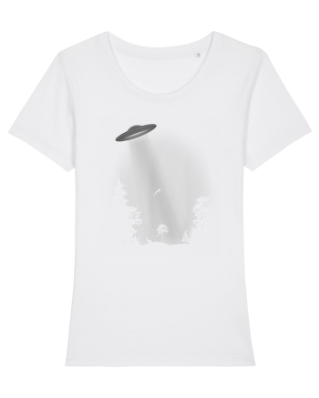 UFO Space Alien Abduction Flying Saucer White