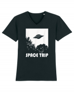 UFO Space Trip Tricou mânecă scurtă guler V Bărbat Presenter