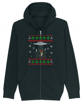 Mos Craciun Alien Ugly Christmas Sweater Black