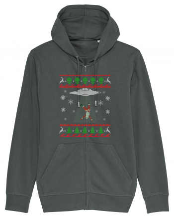 Mos Craciun Alien Ugly Christmas Sweater Anthracite