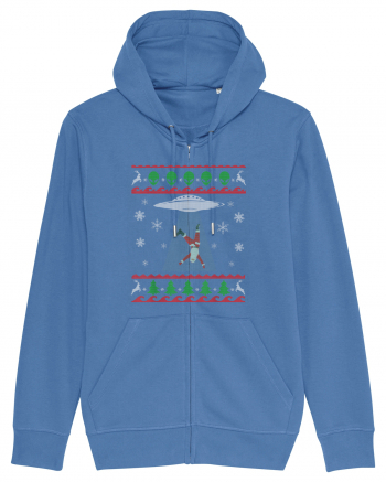 Mos Craciun Alien Ugly Christmas Sweater Bright Blue