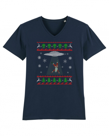 Mos Craciun Alien Ugly Christmas Sweater French Navy