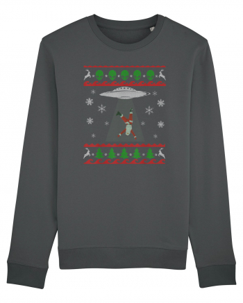 Mos Craciun Alien Ugly Christmas Sweater Anthracite