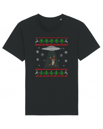 Mos Craciun Alien Ugly Christmas Sweater Black