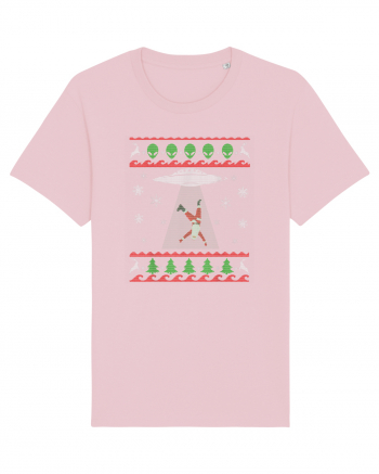 Mos Craciun Alien Ugly Christmas Sweater Cotton Pink