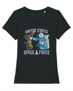 United States Space Force Tricou mânecă scurtă guler larg fitted Damă Expresser
