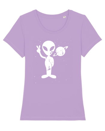 Vintage 1970s Tie Dye Groovy Alien Peace Lavender Dawn