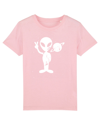 Vintage 1970s Tie Dye Groovy Alien Peace Cotton Pink