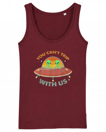 Vintage Alien UFO You Cant Trip With Us Burgundy