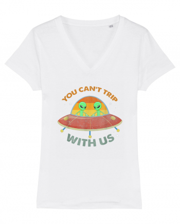 Vintage Alien UFO You Cant Trip With Us White