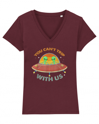 Vintage Alien UFO You Cant Trip With Us Burgundy