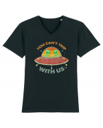 Vintage Alien UFO You Cant Trip With Us Tricou mânecă scurtă guler V Bărbat Presenter