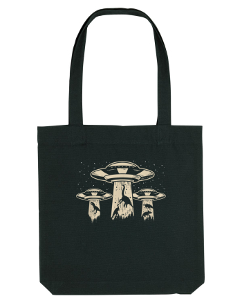 Vintage Dinosaur Alien Abduction Black